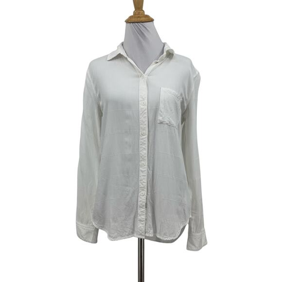 Rails Shirt Womens S Small Ivory Hunter Check Button Up Long Sleeve Chest Pocket - Picture 1 of 10
